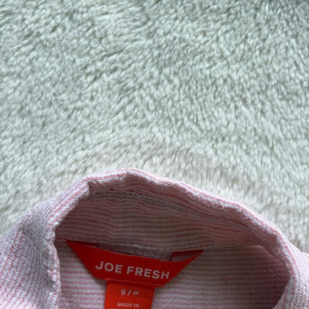 Joe Fresh Pink and White Striped Shirt Size Small - Picture 4 of 7
